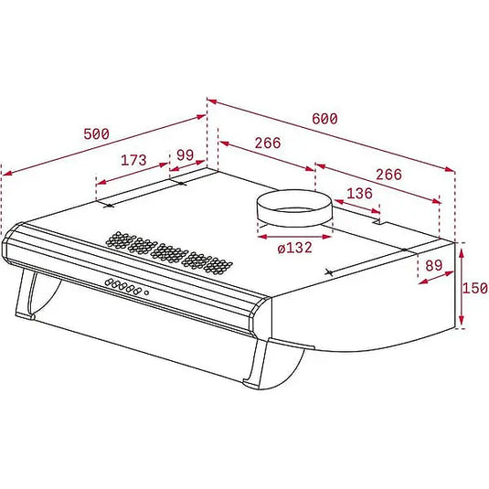 TEKA C 6310 60cm Classical integrated hood with 3 speeds and 1 motor