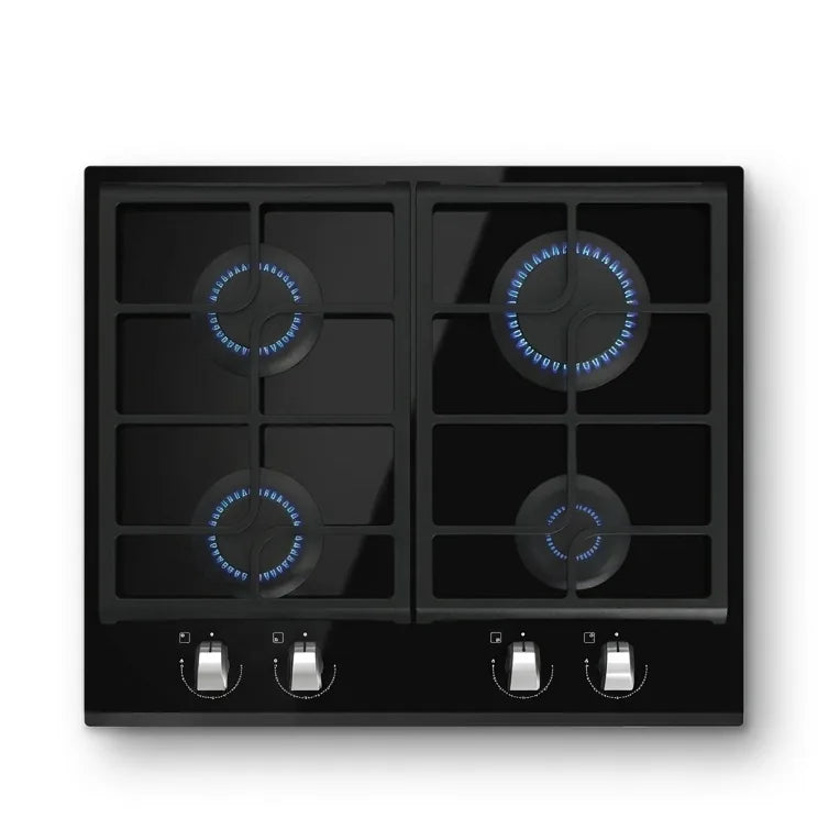 TEKA GZC 64300 BK Gas on Glass Hob with ExactFlame function in 60 cm of butane gas