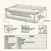 Daikin Ducted Splits for VRV Systems 1.2 Ton 4.5 kW 1.6 HP 15,000 Btu/h FXDQ40NDVM