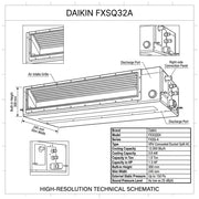 Daikin Ducted Splits for VRV Systems 1.0 Ton 3.6 kW 1.3 HP 12,000 Btu/h FXSQ32A