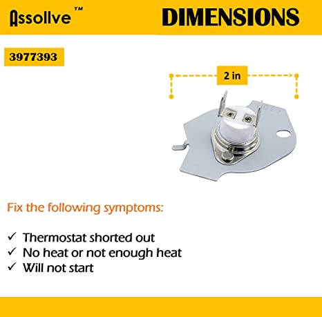 Toolsco Reliable 3977393 Thermal Fuse 3977767 Dryer Thermostat 3387134 Dryer Cycling Thermostat 3392519 Dryer