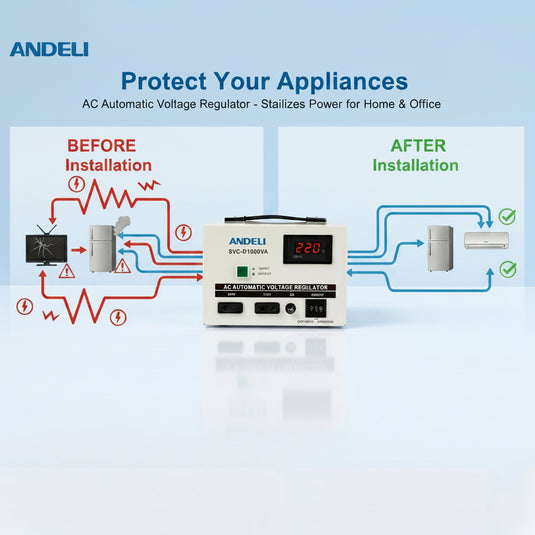 Andeli AC Voltage Stabilizer SVC 1000 VA 1 KW Single (1) Phase 220V