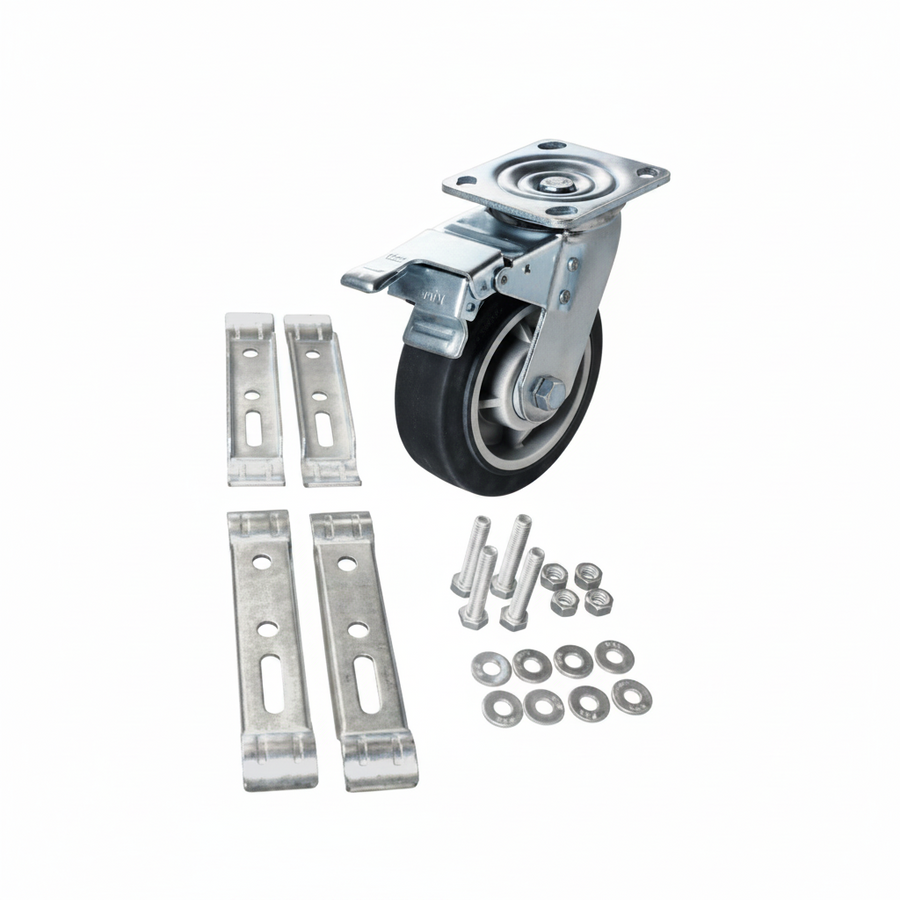 swivel plate-mount caster with brake kit W-6PSB-KIT 6″