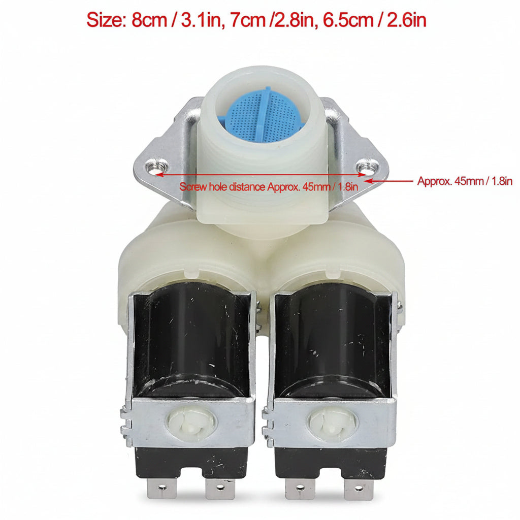 Water Inlet Solenoid Valve, Replacement Water Inlet Valve Universal for Automatic Washing Machines