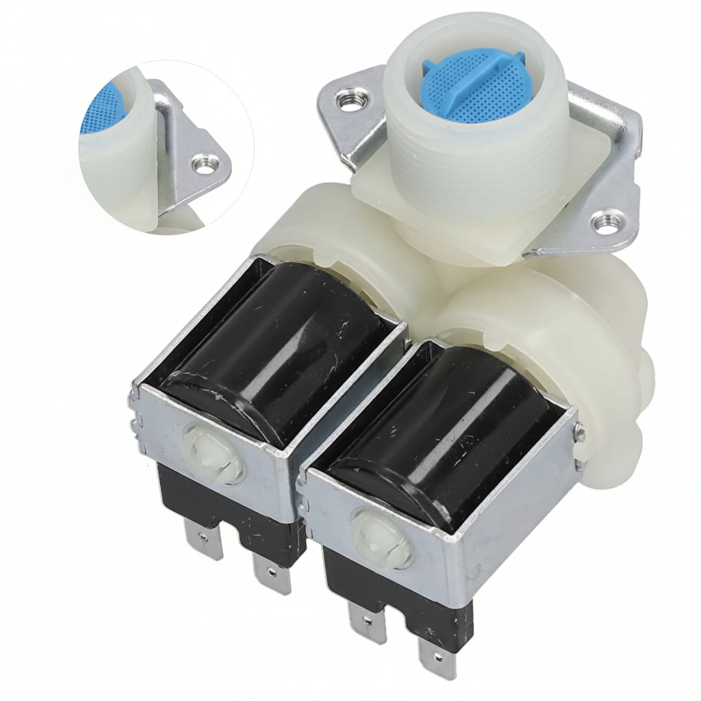 Water Inlet Valve, AC220V-240V 8 X 7 X 6.5cm 3.1 X 2.8 X 2.6in Water Inlet Solenoid Valve for Drum Washing Machines