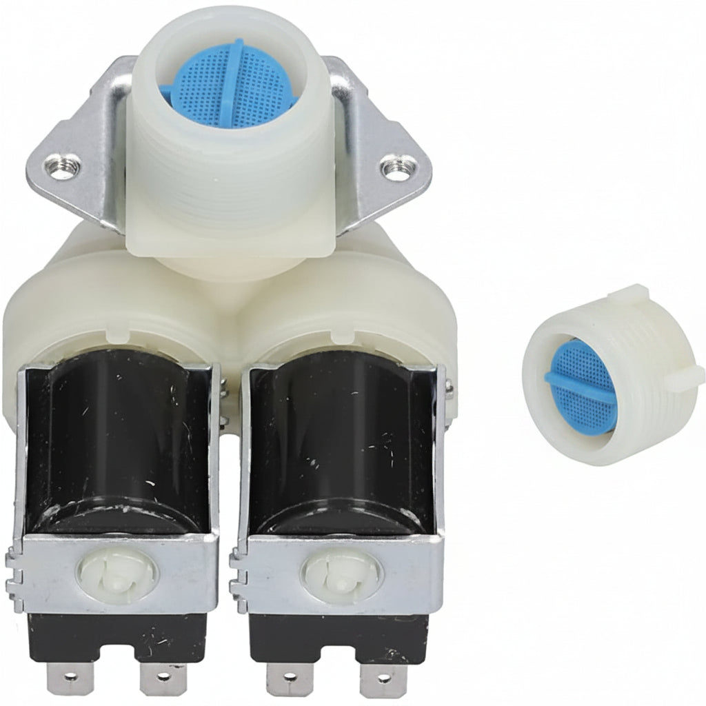 Water Inlet Valve, AC220V-240V 8 X 7 X 6.5cm 3.1 X 2.8 X 2.6in Water Inlet Solenoid Valve for Drum Washing Machines