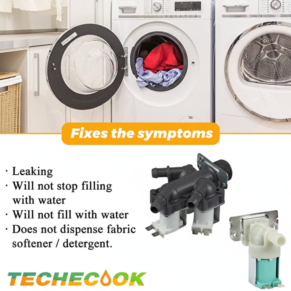 commercial washing machine and its valves