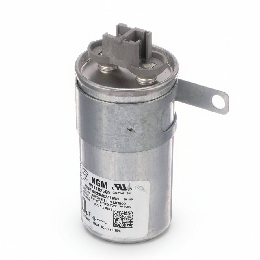 Whirlpool W11395618 Capacitor, Run, 250 Volt, 50-60HZ, 50uF, Washer