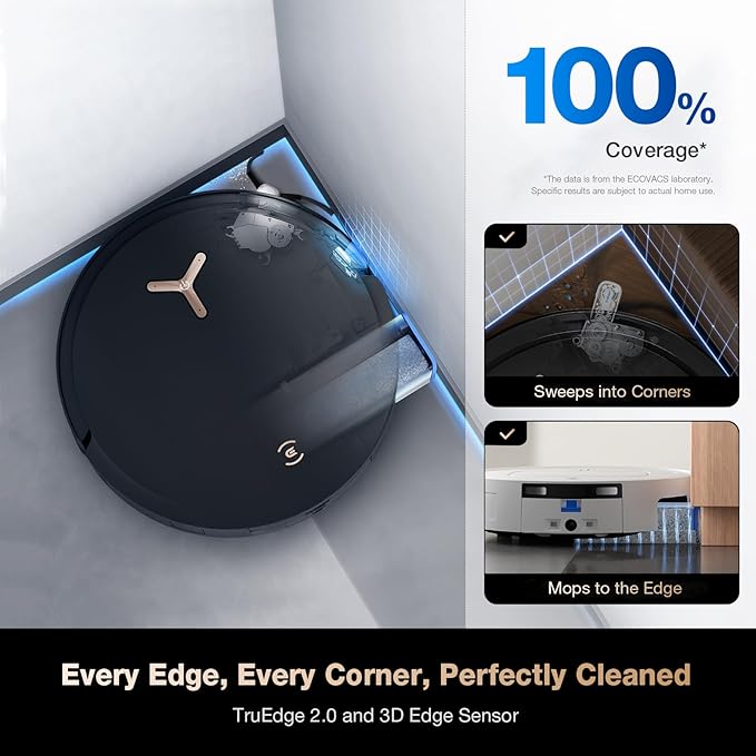 ECOVACS DEEBOT X8 PRO Omni Robot Vacuum and Mop, OZMO Roller Instant Self-Washing Mopping,18000Pa Suction Hot Water Mop Washing, Auto Cleaning Solution Adding, Hot Air-Drying, Self-Emptying