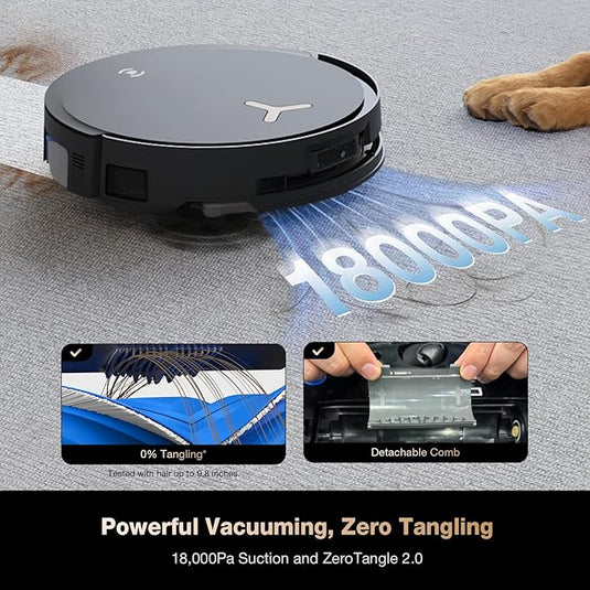 ECOVACS DEEBOT X8 PRO Omni Robot Vacuum and Mop, OZMO Roller Instant Self-Washing Mopping,18000Pa Suction Hot Water Mop Washing, Auto Cleaning Solution Adding, Hot Air-Drying, Self-Emptying