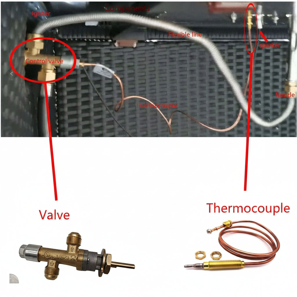 XIE Low Pressure LPG Propane Gas Fireplace Fire Pit Flame Failure Safety Control Valve Kit