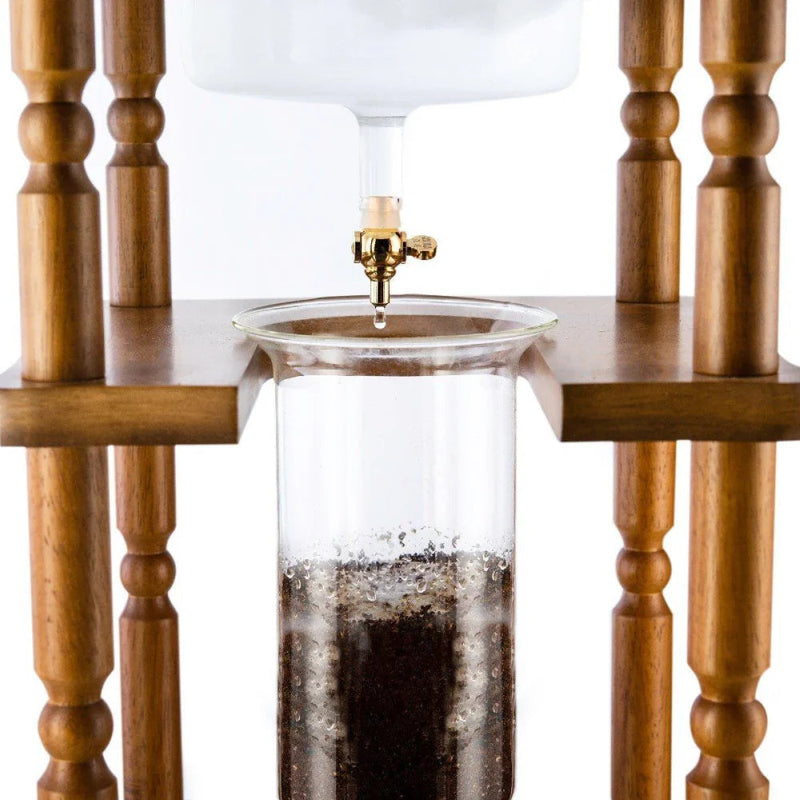 Load image into Gallery viewer, Yama Glass 25 Cup Cold Drip Maker Curved Brown Wood Frame
