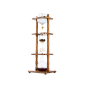 Yama Glass 6-8 Cups Cold Drip Maker Curved Brown Wood Frame