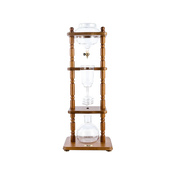Yama Glass 6-8 Cups Cold Drip Maker Curved Brown Wood Frame