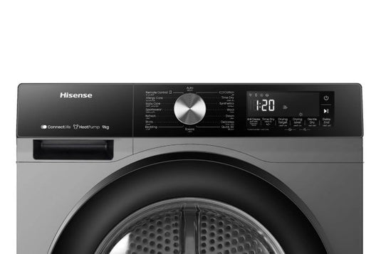 Hisense Heat Pump Dryer DH3S902BT 9kg, Auto Dry, Smart ConnectLife, Premium Black