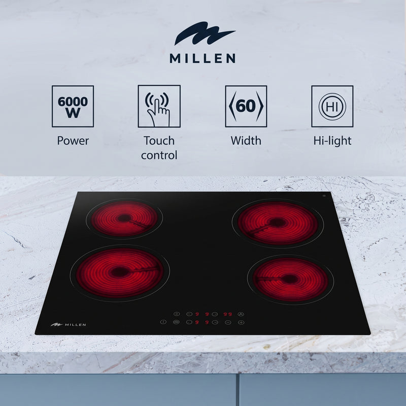 Load image into Gallery viewer, Millen 60cm Built-In Ceramic Hob MEH 605 BM
