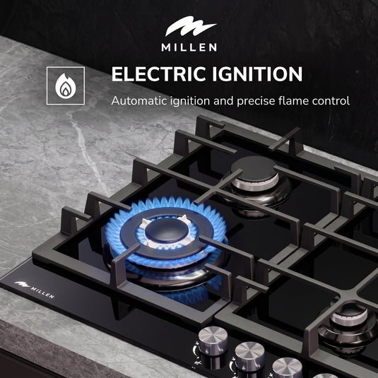 MILLEN Gas on Glass hob GHG 645 BL