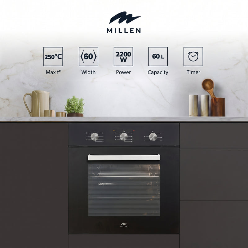 Load image into Gallery viewer, MILLEN 60cm is a classic built-in electric oven EOM 073 BL
