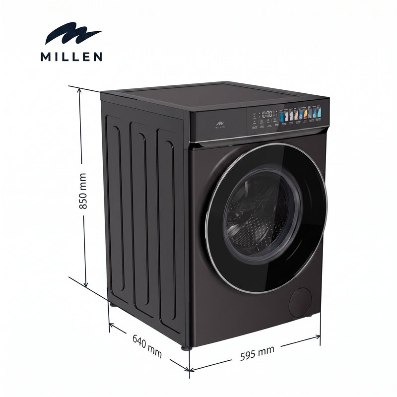 Load image into Gallery viewer, Millen Front Load Washing Machine, 12kg Capacity - Inverter Motor, Smart, Powerful, and Efficient, МWM12012BLIDD, 3 Year Warranty
