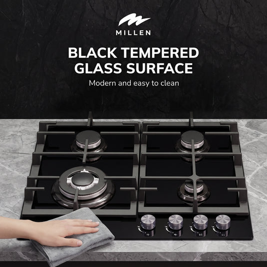 MILLEN Gas on Glass hob GHG 645 BL