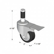 Anti-static swivel stem-mount caster with brake EW-3ESB 3