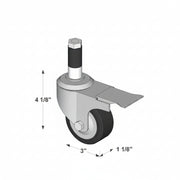 Anti-static swivel stem-mount caster with brake EW-3ESB 3