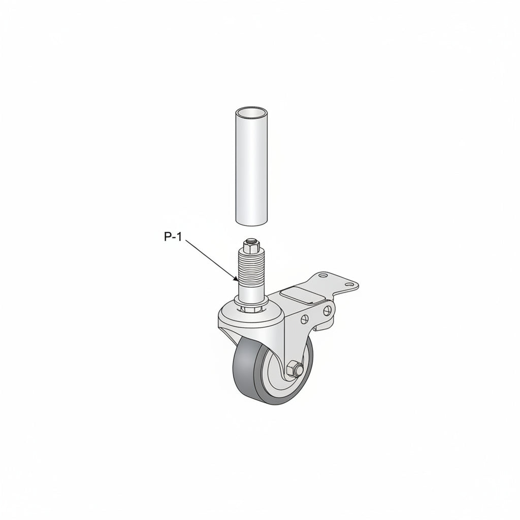 Anti-static swivel stem-mount caster with brake EW-3ESB 3