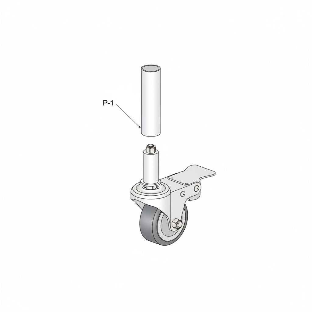 Anti-static swivel stem-mount caster with brake EW-3ESB 3