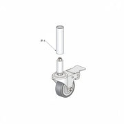 Anti-static swivel stem-mount caster with brake EW-3ESB 3