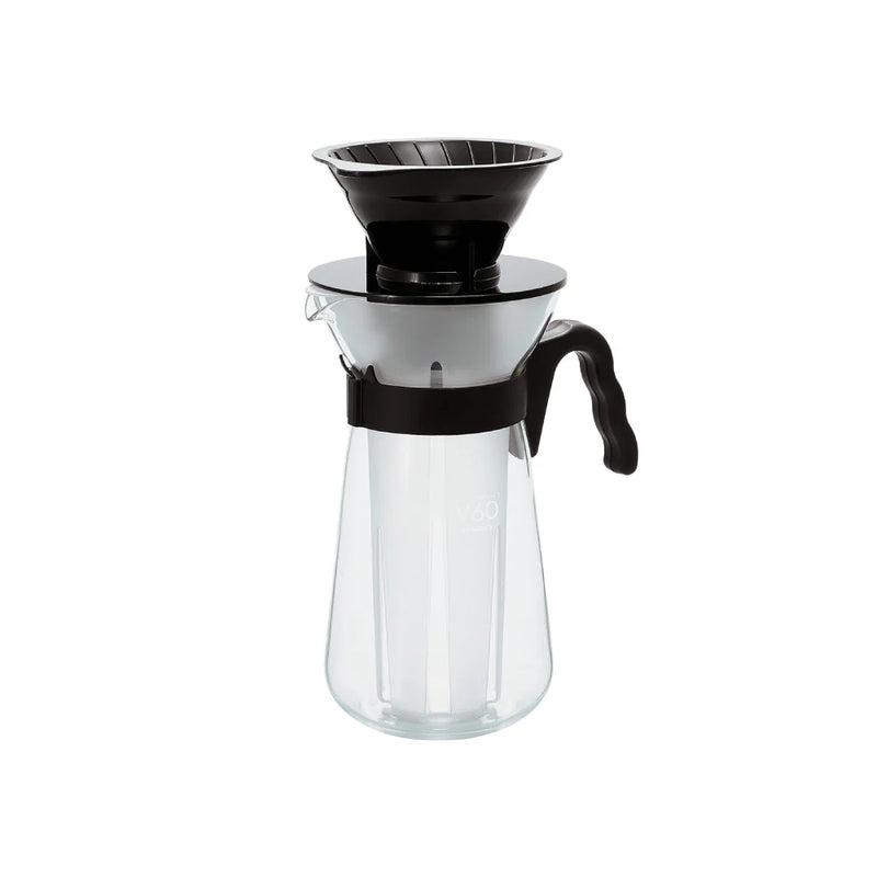 Load image into Gallery viewer, Hario V60 glass iced coffee maker with a 700ml capacity, featuring a clear glass carafe.
