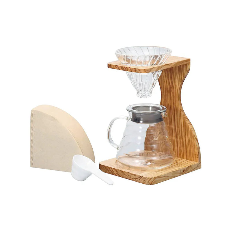 Load image into Gallery viewer, Hario V60 Olive Wood Stand Set
