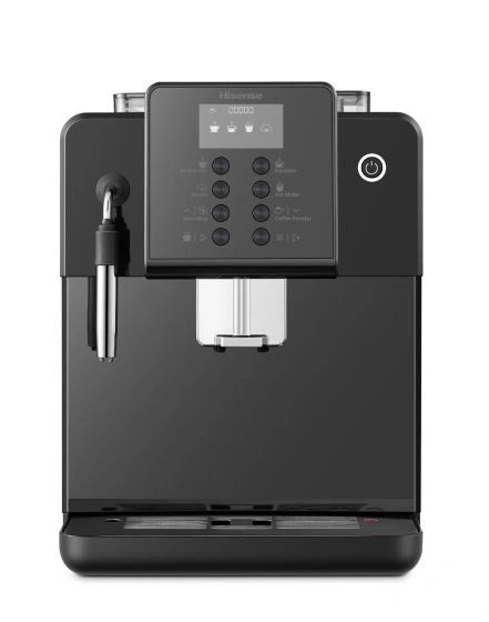 Hisense Bean to Cup Espresso Machine HAUCMBK1S1 Steam Nozzle, 250g Bean Capacity, LCD Display