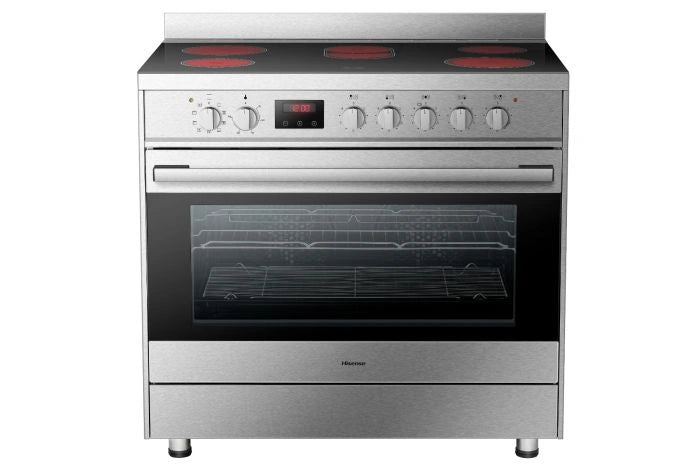 Load image into Gallery viewer, Hisense Electric Cooker HFEC90545X 90cm Ceramic Cooktop Stainless Steel / Silver
