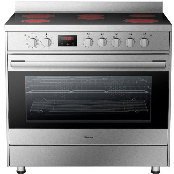 Load image into Gallery viewer, Hisense Electric Cooker HFEC90545X 90cm Ceramic Cooktop Stainless Steel / Silver
