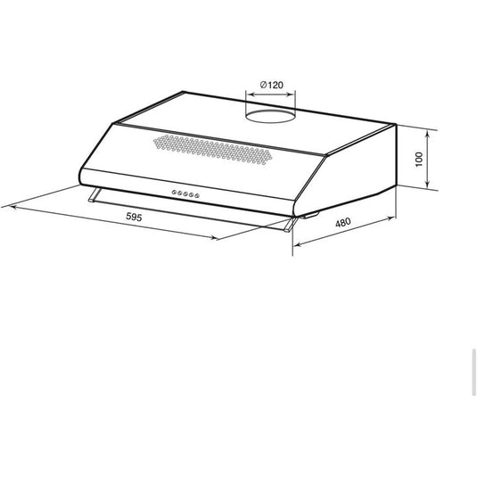 Millen 60cm Under Cabinet Range Hood MKH 603 WH 80W, 3 Year Warranty