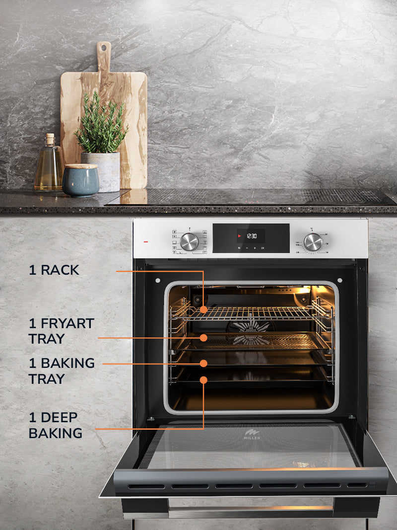 Load image into Gallery viewer, Millen 60cm Built-in Electric Oven MEO 6004 WH 10 Cooking Modes 3260W, 3 Year Warranty
