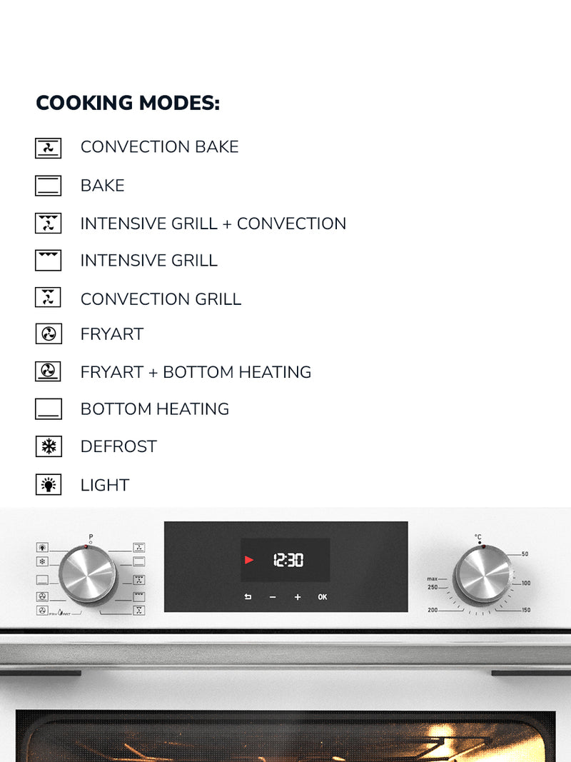 Load image into Gallery viewer, Millen 60cm Built-in Electric Oven MEO 6004 WH 10 Cooking Modes 3260W, 3 Year Warranty

