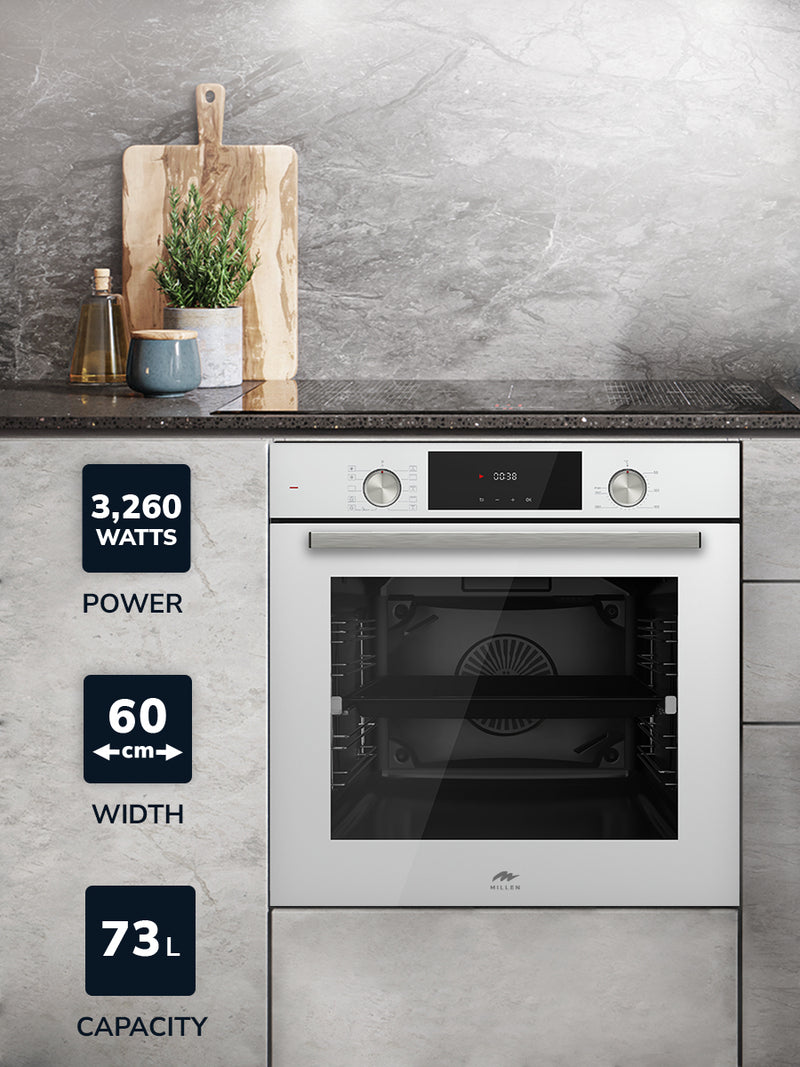 Load image into Gallery viewer, Millen 60cm Built-in Electric Oven MEO 6004 WH 10 Cooking Modes 3260W, 3 Year Warranty
