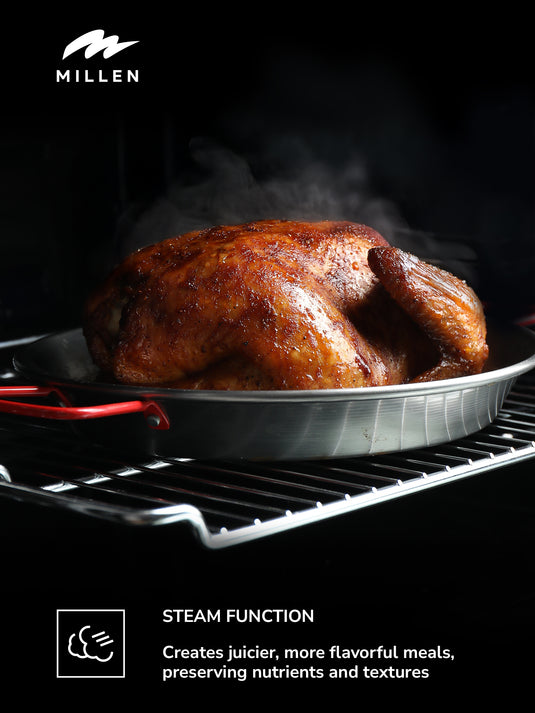 MILLEN 60cm Built In Electric Combi Steam Oven, 38 Smart Recipes, 50L - 3Y Warranty, MEOS 451 BL