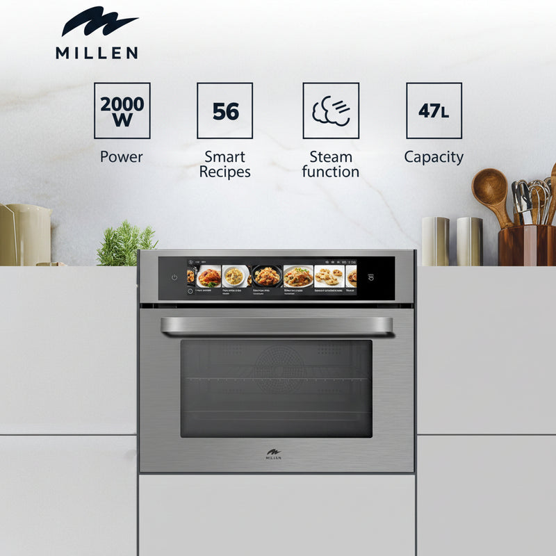 Load image into Gallery viewer, Millen Built In Electric Combi Steam Oven with TFT Display MEOS 455 IX
