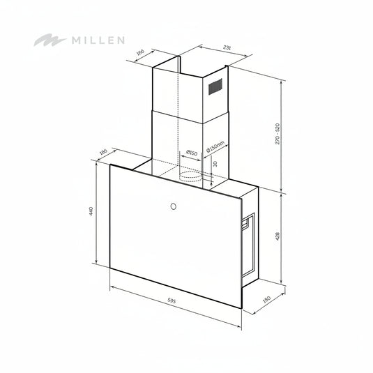 Millen Kitchen Hood MKHG 602 BL
