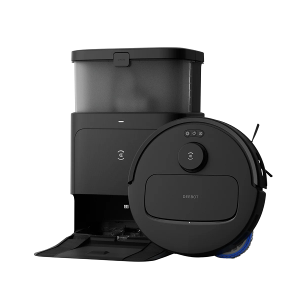 ECOVACS Robot Vacuum Cleaner N30 Pro Omni with Station, Robot Vacuum Cleaner 10000Pa, Hot Water Cleaning and Drying, 9 mm Skid Lifting Black
