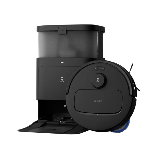 ECOVACS Robot Vacuum Cleaner N30 Pro Omni with Station, Robot Vacuum Cleaner 10000Pa, Hot Water Cleaning and Drying, 9 mm Skid Lifting Black