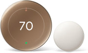 Google Nest Learning Thermostat 4th Generation With Nest Temperature Sensor 2nd Generation - Gold Polished | TDRA Approved