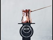 SOY Copper Cezve Turkish Coffee Pot Silver Lining – Right Handed C1
