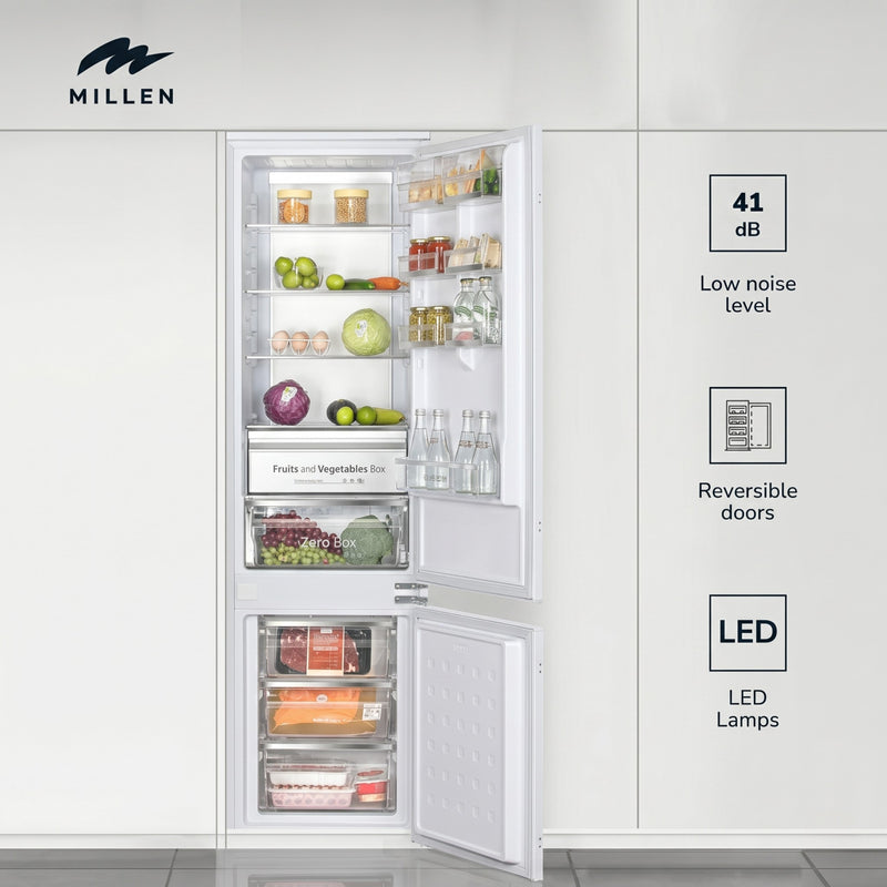 Load image into Gallery viewer, Millen Built-in Refrigerator, 260L Capacity, No Frost, 2 Door Fridge-Freezer, Electronic Control, LED Backlight, Inverter compressor, MBIA 193.3ID white 3 Year Warranty
