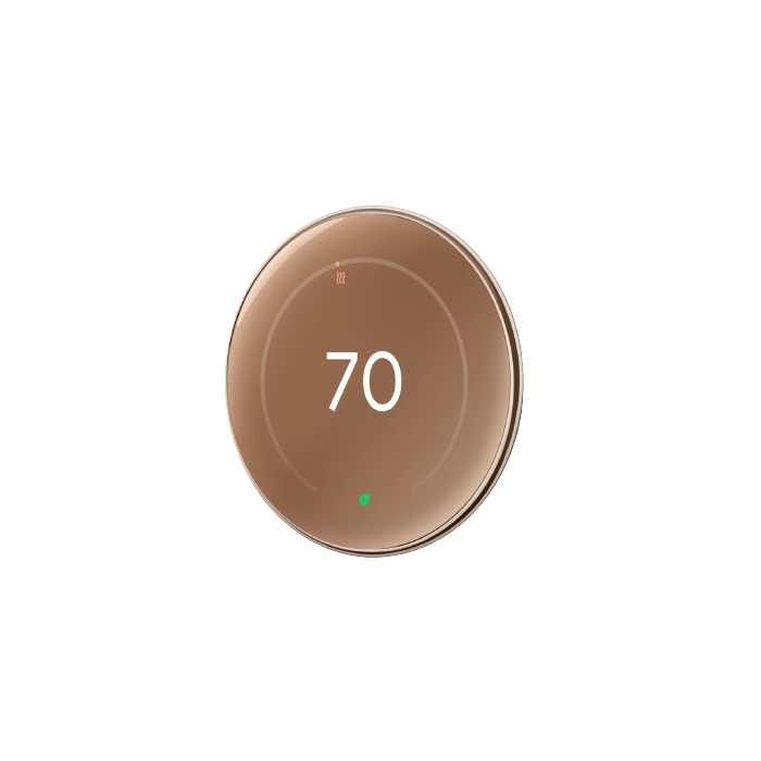 Google Nest Learning Thermostat 4th Generation With Nest Temperature Sensor 2nd Generation - Gold Polished | TDRA Approved
