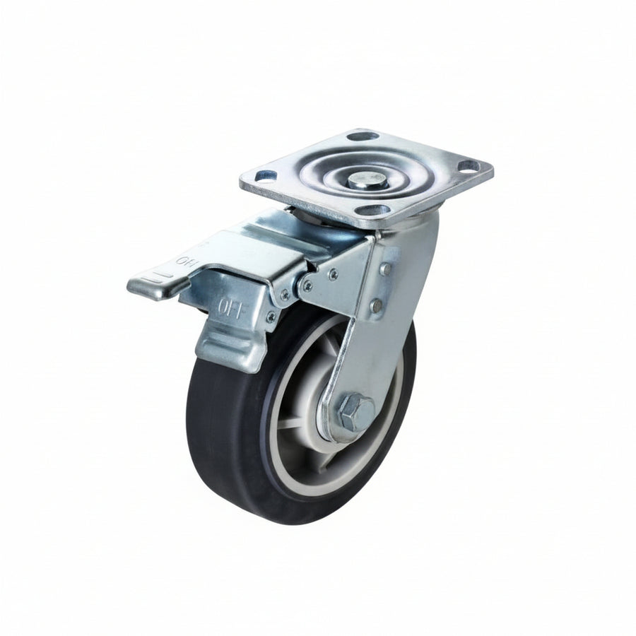 swivel plate-mount caster with brake W-6PSB 6