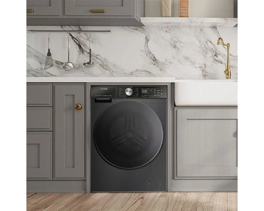 Hisense 5S Series Washing Machine WF5S1245BB 12kg, Smart WiFi, Steam Wash, Inverter Motor, Charcoal Black