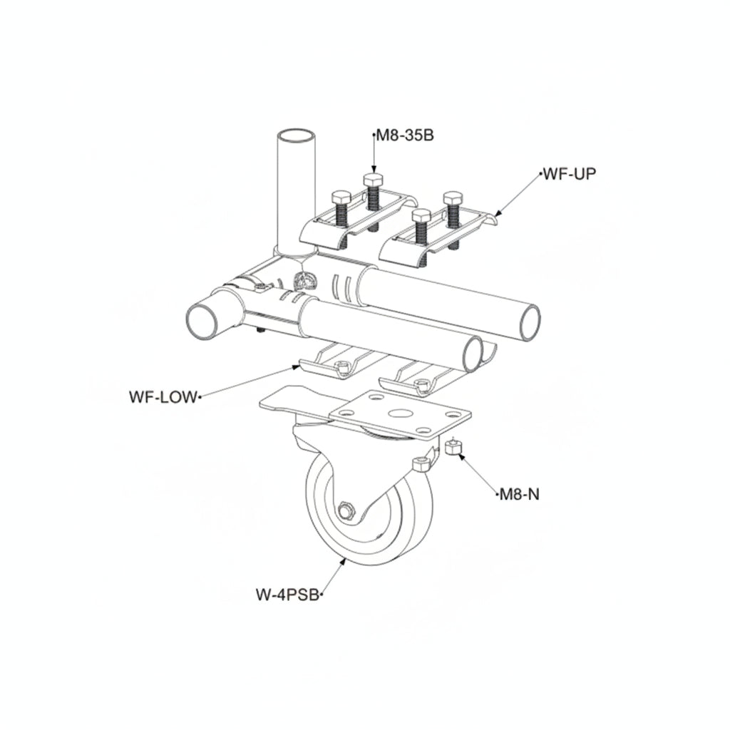 Swivel Plate Mount Caster with brake W-4PSB 4